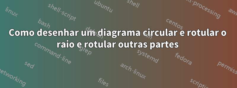 Como desenhar um diagrama circular e rotular o raio e rotular outras partes