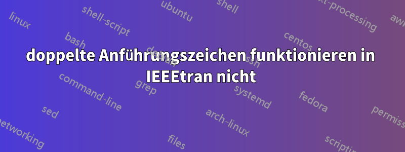 doppelte Anführungszeichen funktionieren in IEEEtran nicht