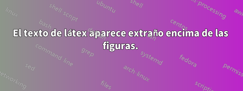 El texto de látex aparece extraño encima de las figuras.