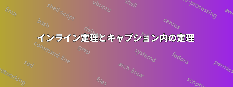 インライン定理とキャプション内の定理