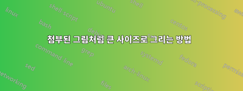 첨부된 그림처럼 큰 사이즈로 그리는 방법 