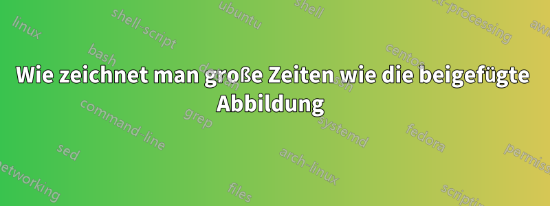 Wie zeichnet man große Zeiten wie die beigefügte Abbildung 