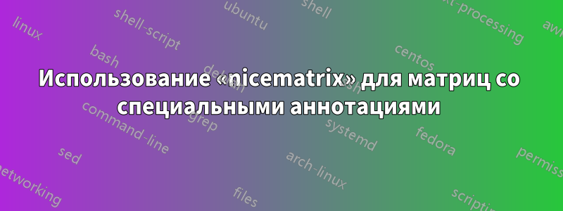 Использование «nicematrix» для матриц со специальными аннотациями