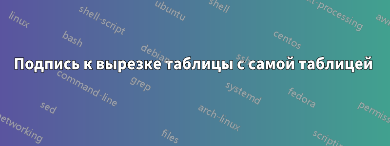 Подпись к вырезке таблицы с самой таблицей