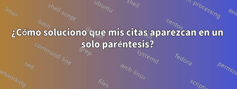 ¿Cómo soluciono que mis citas aparezcan en un solo paréntesis?