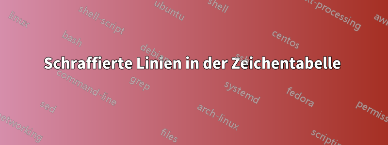 Schraffierte Linien in der Zeichentabelle