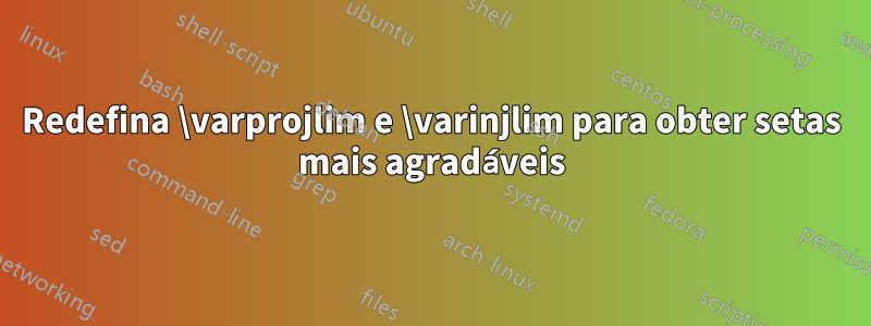 Redefina \varprojlim e \varinjlim para obter setas mais agradáveis