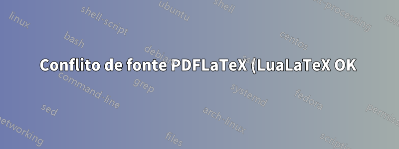 Conflito de fonte PDFLaTeX (LuaLaTeX OK) XCharter + roboto-light não recebe itálico da Carta