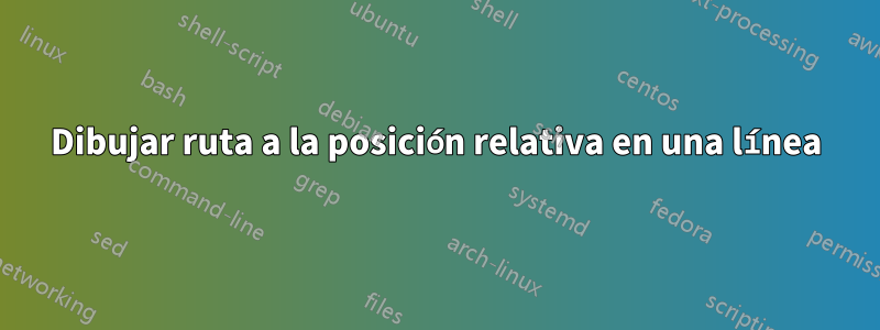 Dibujar ruta a la posición relativa en una línea