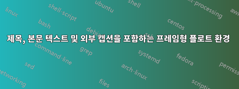 제목, 본문 텍스트 및 외부 캡션을 포함하는 프레임형 플로트 환경