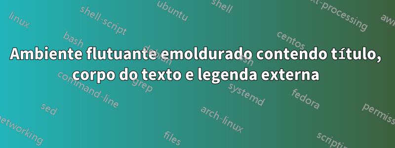 Ambiente flutuante emoldurado contendo título, corpo do texto e legenda externa