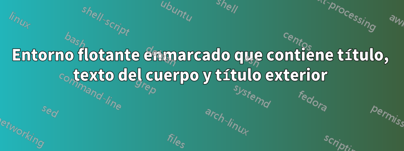 Entorno flotante enmarcado que contiene título, texto del cuerpo y título exterior