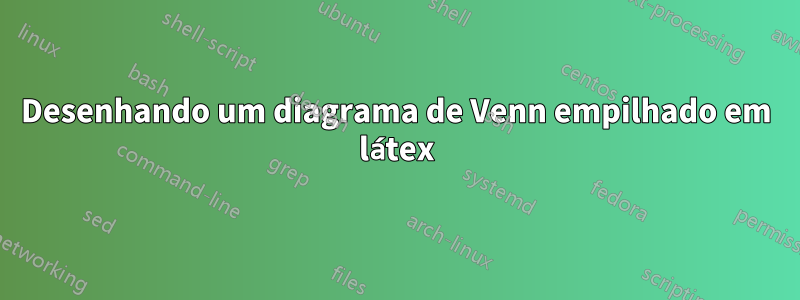 Desenhando um diagrama de Venn empilhado em látex