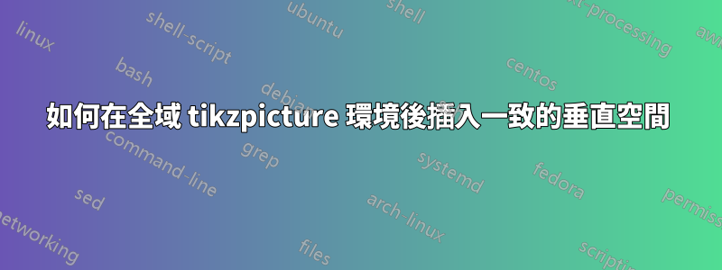 如何在全域 tikzpicture 環境後插入一致的垂直空間