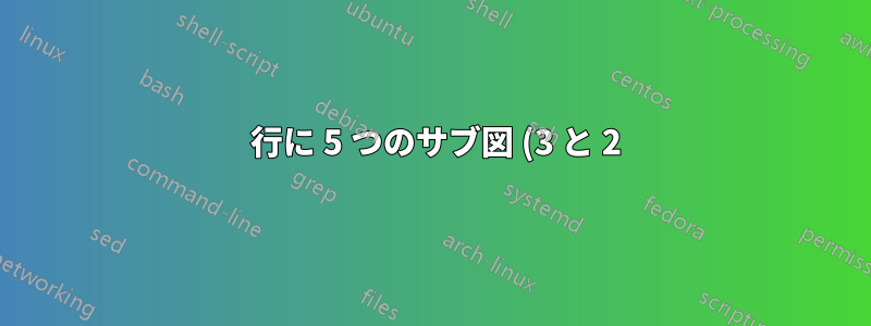 2 行に 5 つのサブ図 (3 と 2) があり、2 行目は中央に配置されていません。