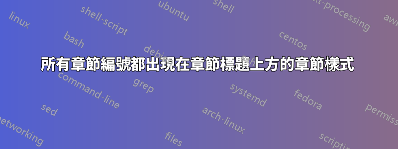 所有章節編號都出現在章節標題上方的章節樣式