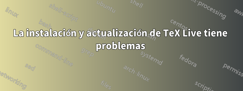 La instalación y actualización de TeX Live tiene problemas