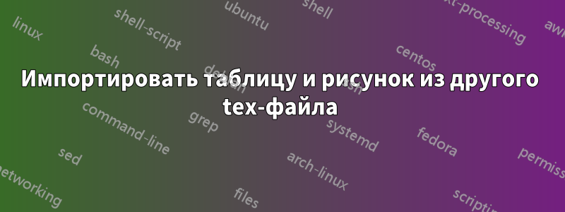 Импортировать таблицу и рисунок из другого tex-файла