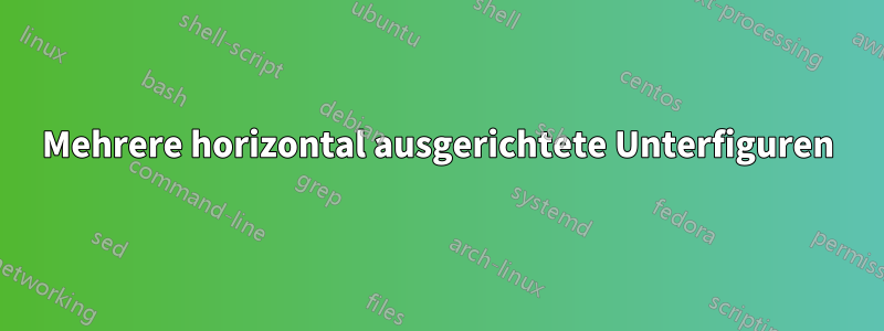 Mehrere horizontal ausgerichtete Unterfiguren