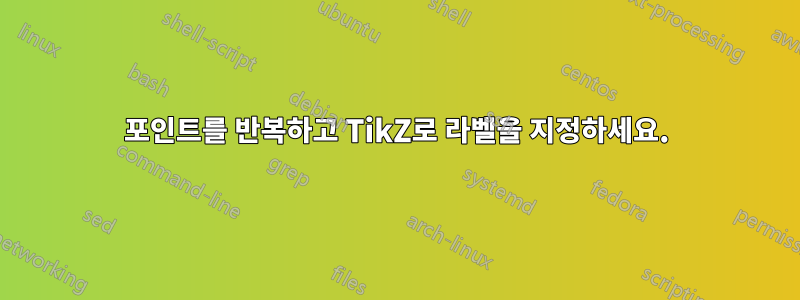 포인트를 반복하고 TikZ로 라벨을 지정하세요.