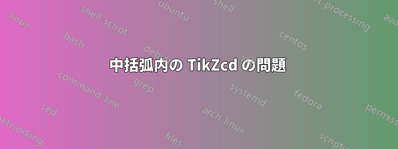 中括弧内の TikZcd の問題