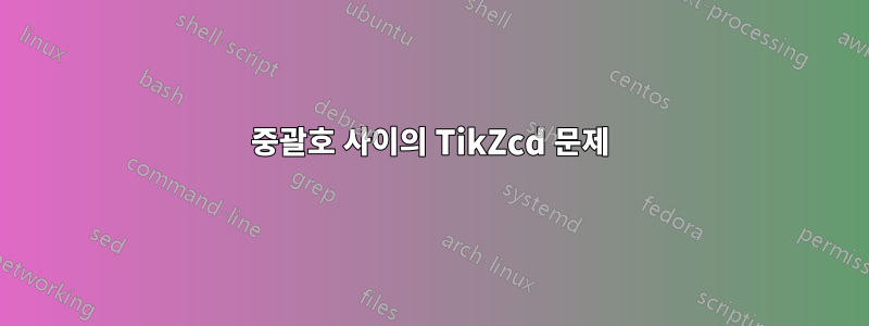 중괄호 사이의 TikZcd 문제