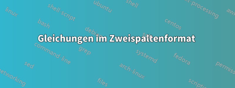 Gleichungen im Zweispaltenformat