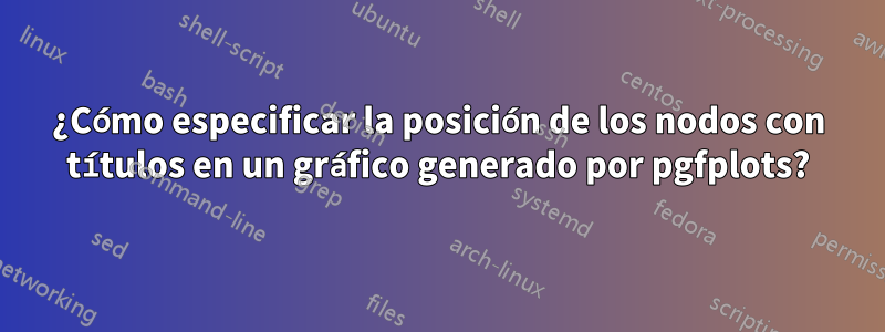 ¿Cómo especificar la posición de los nodos con títulos en un gráfico generado por pgfplots?