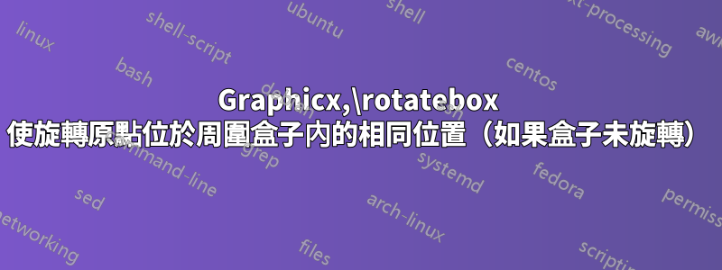 Graphicx,\rotatebox 使旋轉原點位於周圍盒子內的相同位置（如果盒子未旋轉）