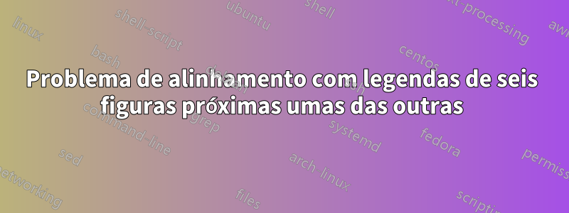 Problema de alinhamento com legendas de seis figuras próximas umas das outras