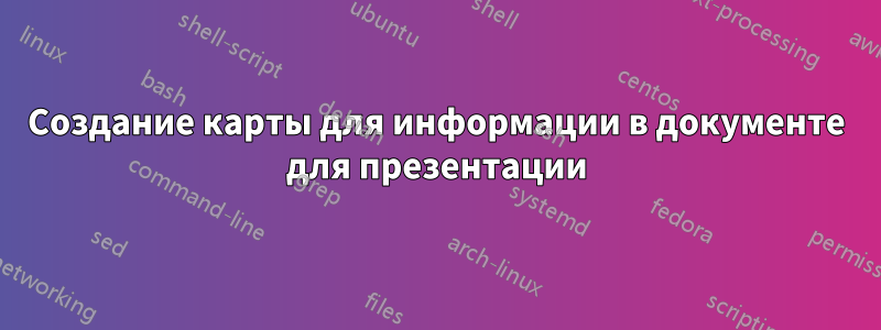 Создание карты для информации в документе для презентации