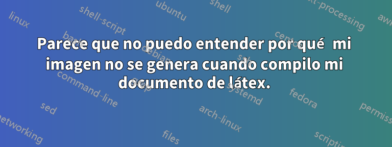 Parece que no puedo entender por qué mi imagen no se genera cuando compilo mi documento de látex.