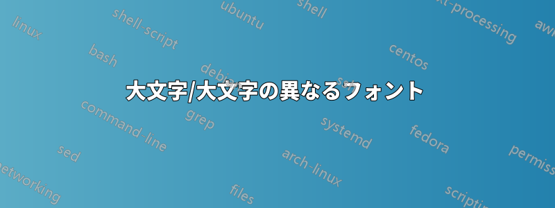 大文字/大文字の異なるフォント