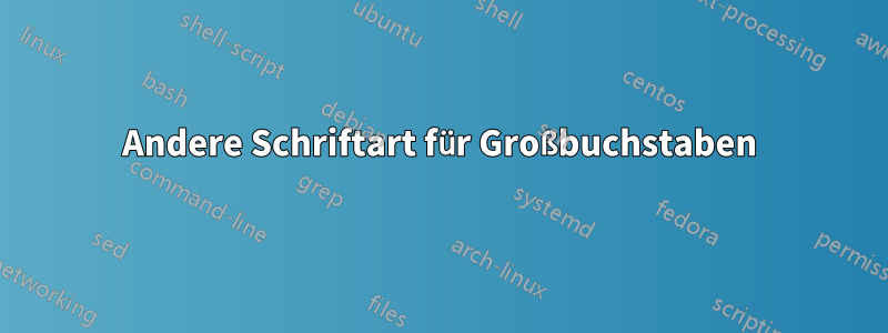 Andere Schriftart für Großbuchstaben