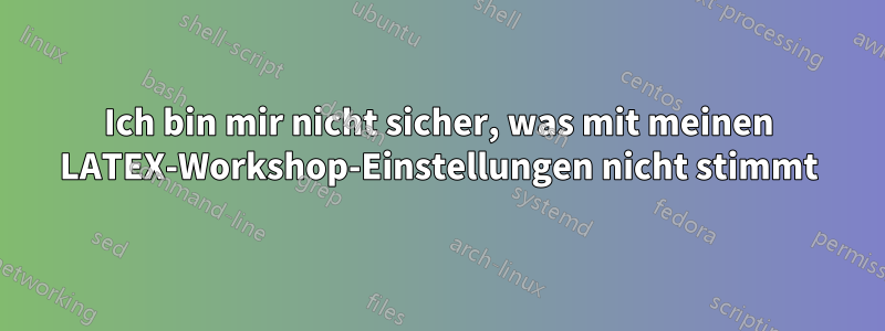 Ich bin mir nicht sicher, was mit meinen LATEX-Workshop-Einstellungen nicht stimmt