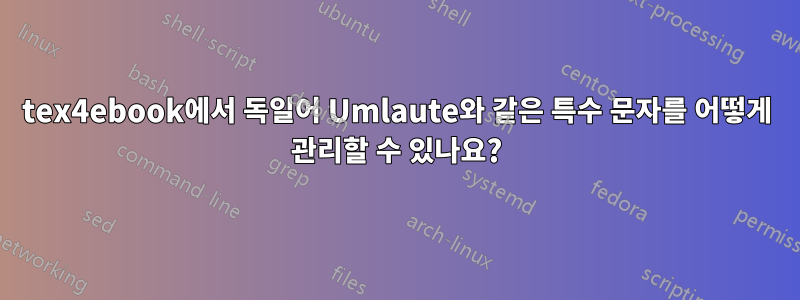 tex4ebook에서 독일어 Umlaute와 같은 특수 문자를 어떻게 관리할 수 있나요?