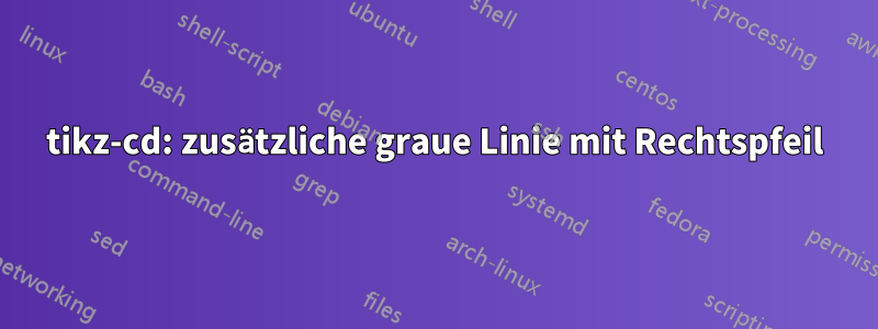 tikz-cd: zusätzliche graue Linie mit Rechtspfeil