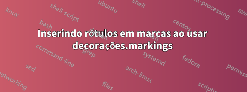 Inserindo rótulos em marcas ao usar decorações.markings