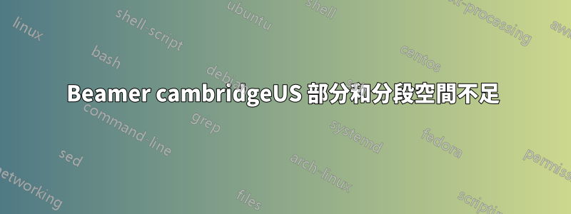 Beamer cambridgeUS 部分和分段空間不足