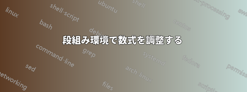 段組み環境で数式を調整する