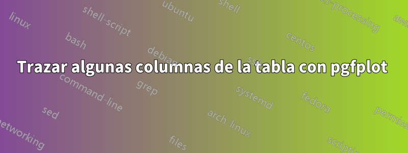 Trazar algunas columnas de la tabla con pgfplot