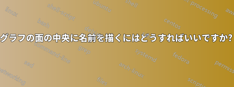 グラフの面の中央に名前を描くにはどうすればいいですか?