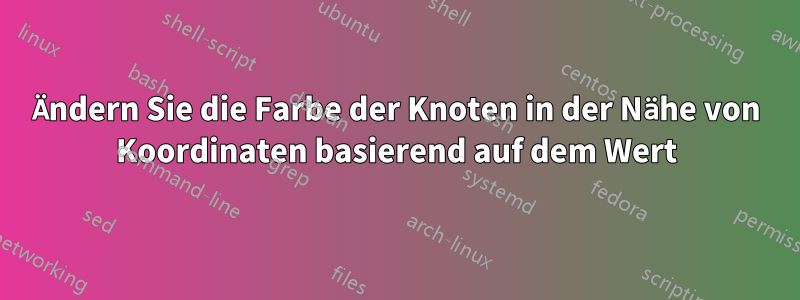 Ändern Sie die Farbe der Knoten in der Nähe von Koordinaten basierend auf dem Wert