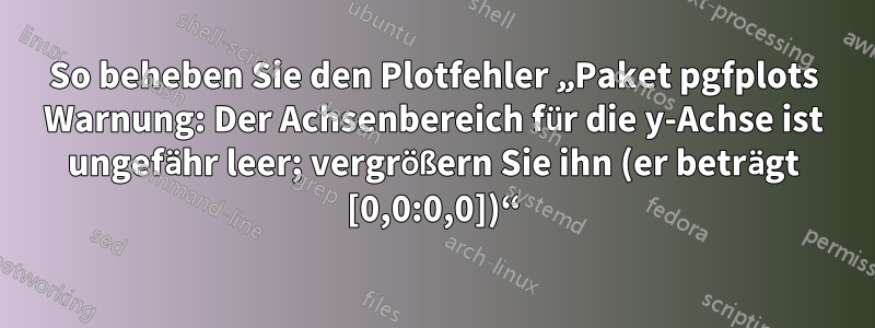 So beheben Sie den Plotfehler „Paket pgfplots Warnung: Der Achsenbereich für die y-Achse ist ungefähr leer; vergrößern Sie ihn (er beträgt [0,0:0,0])“