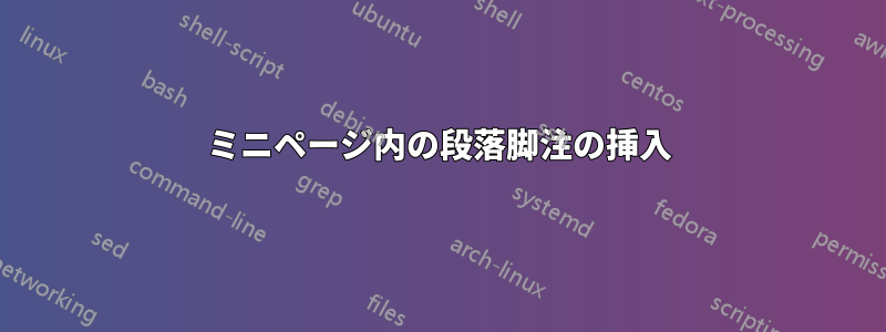 ミニページ内の段落脚注の挿入