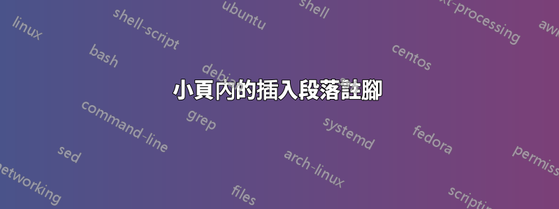 小頁內的插入段落註腳