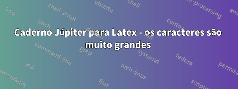 Caderno Júpiter para Latex - os caracteres são muito grandes