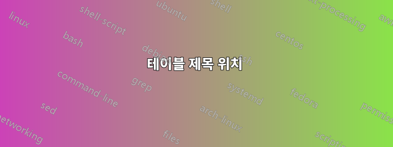 테이블 제목 위치