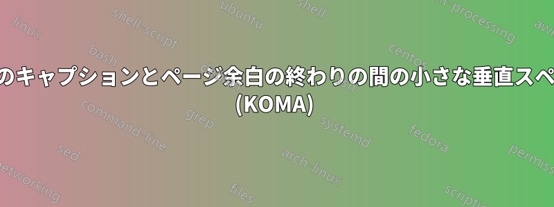 下部のキャプションとページ余白の終わりの間の小さな垂直スペース (KOMA)