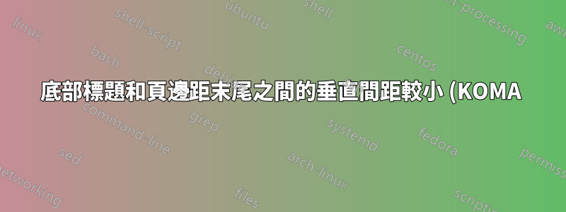 底部標題和頁邊距末尾之間的垂直間距較小 (KOMA)
